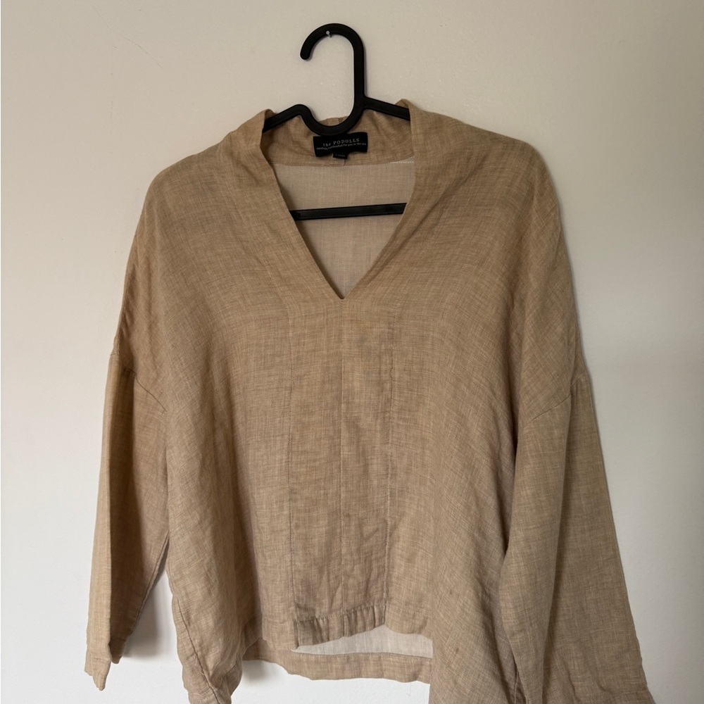 Tan V-Neck Tunic